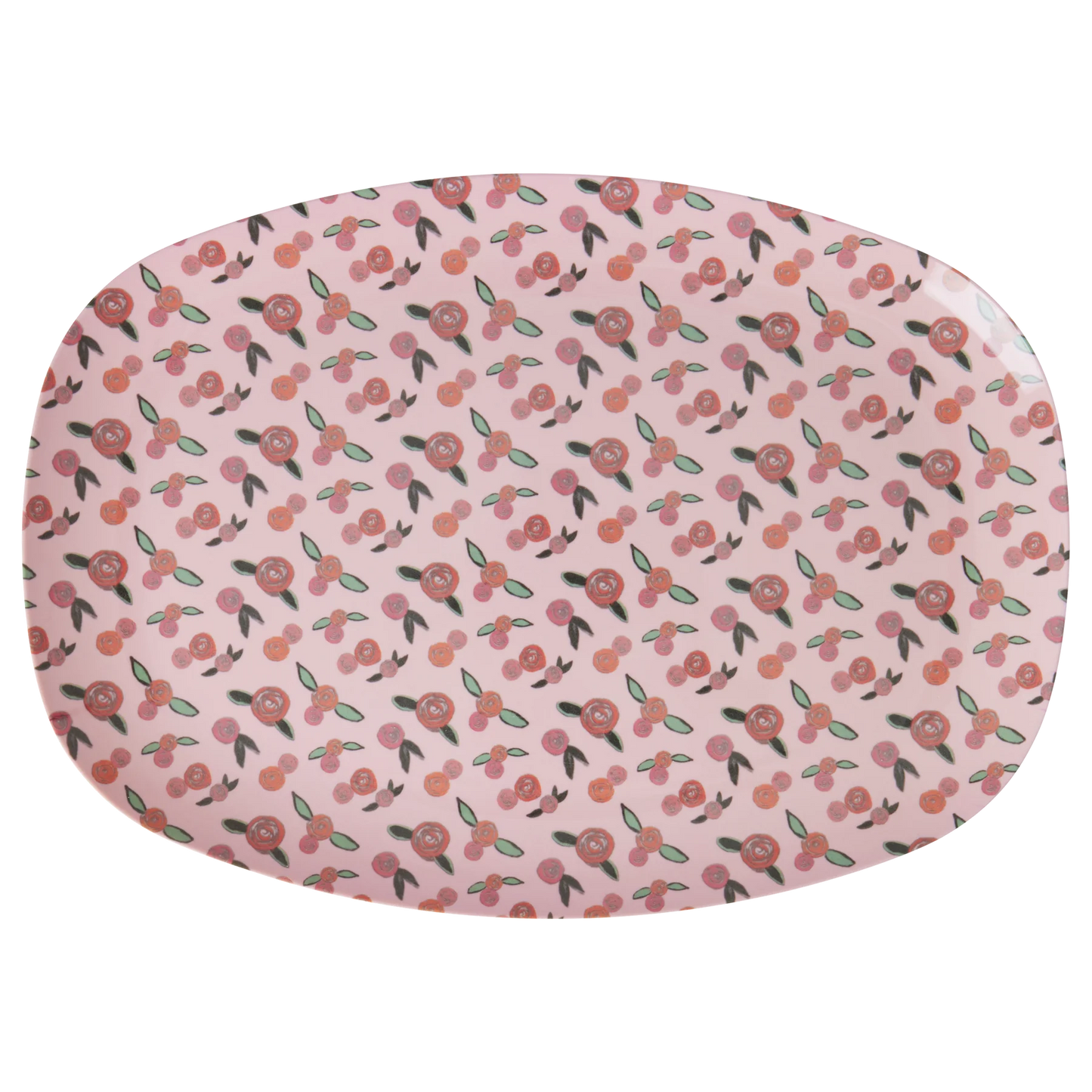 Plateau/assiette rose rouge