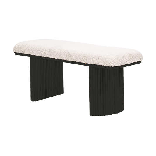 Banc en bois noir et bouclette