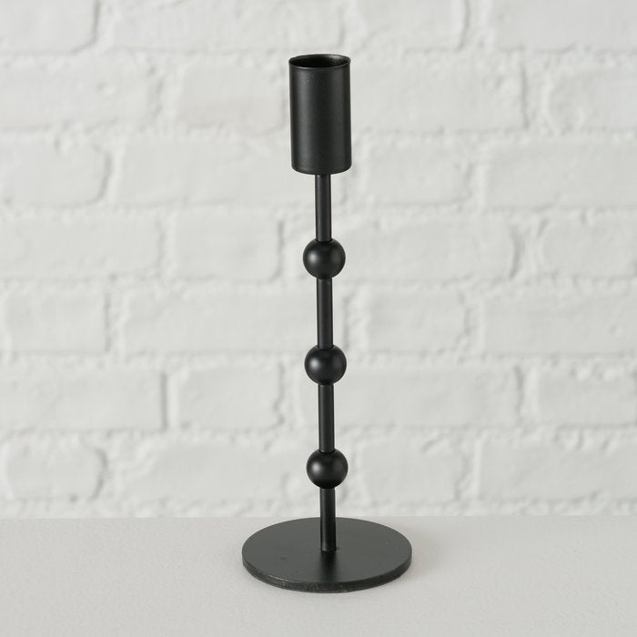 Bougeoir boule noir en métal