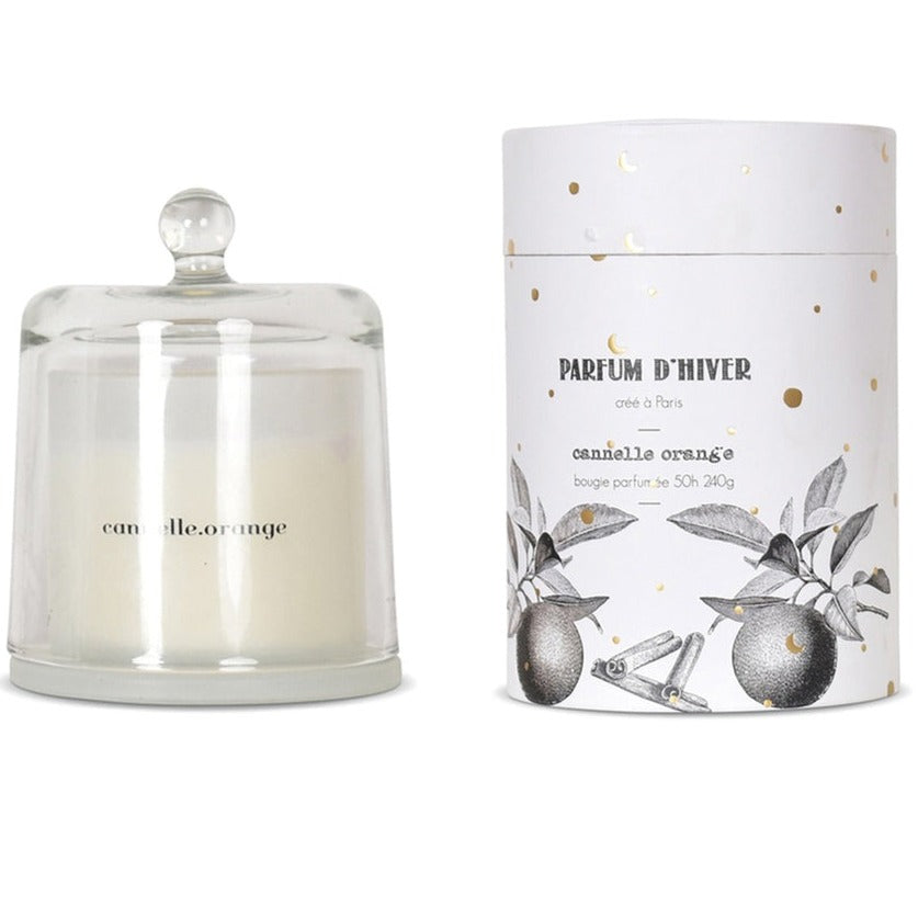 Bougie parfum d'hiver sous cloche 250g
