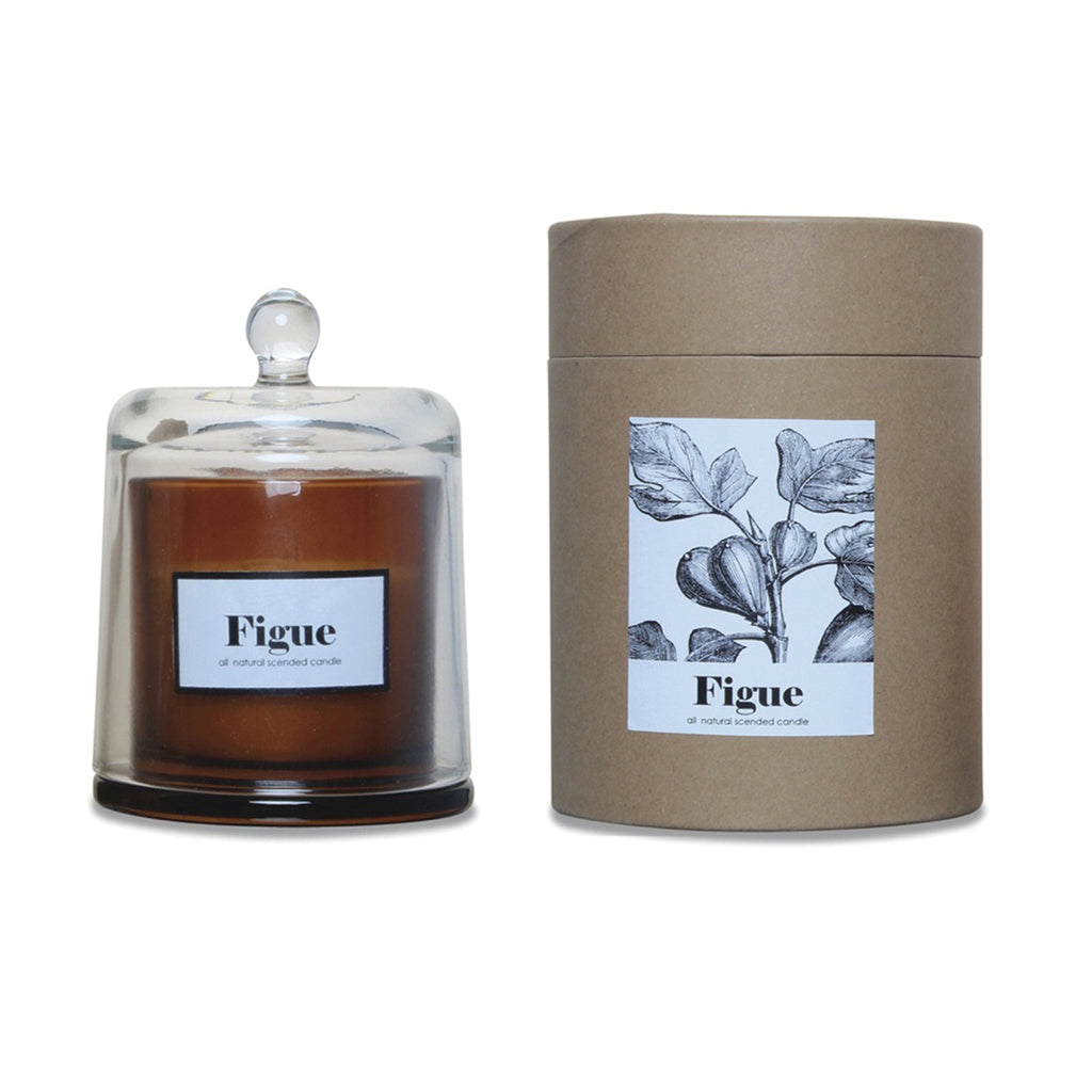 Bougie ambre sous cloche 440g