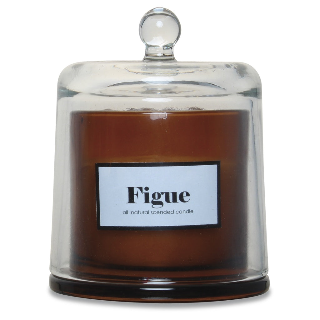 Bougie ambre sous cloche 440g