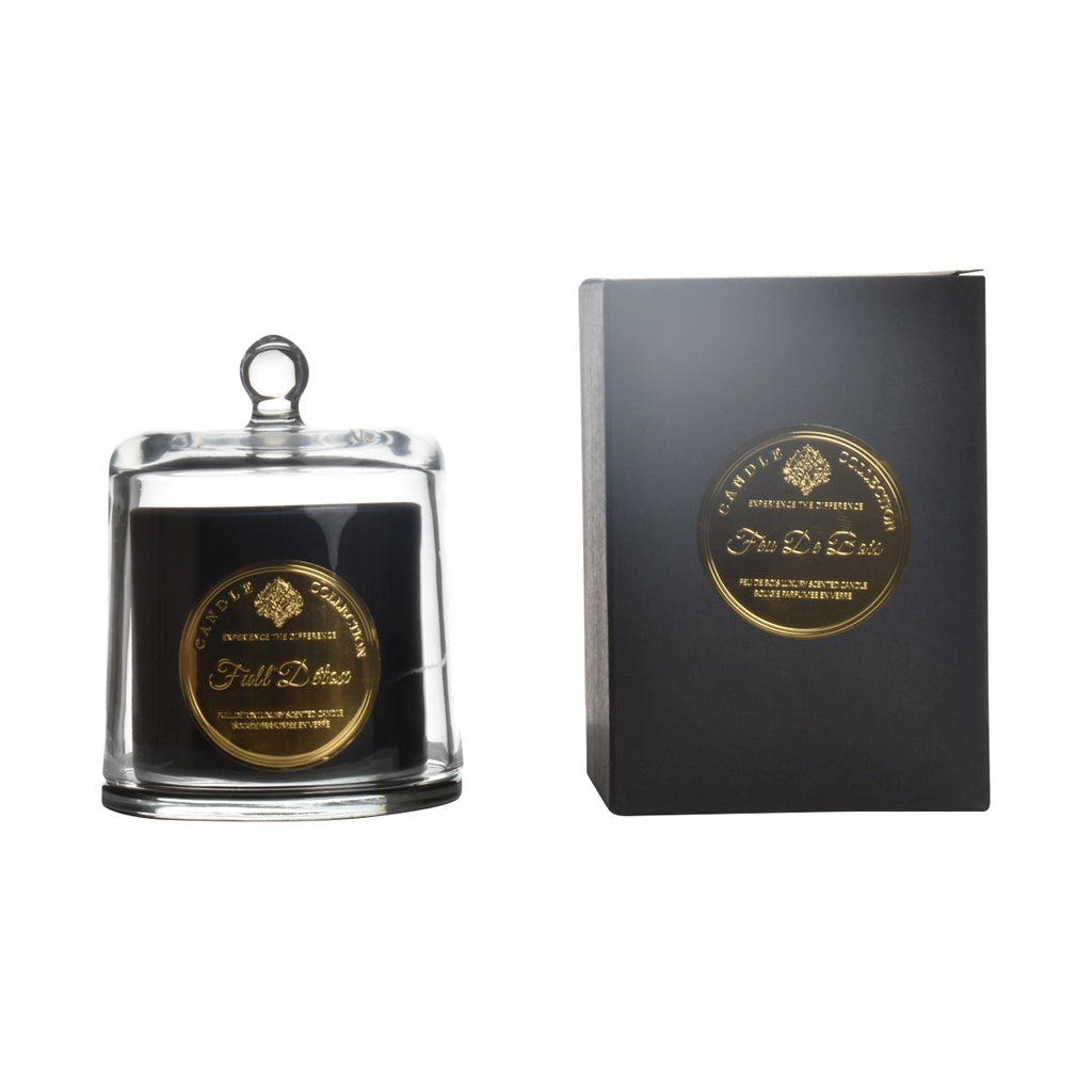 Bougie noire sous cloche 250g