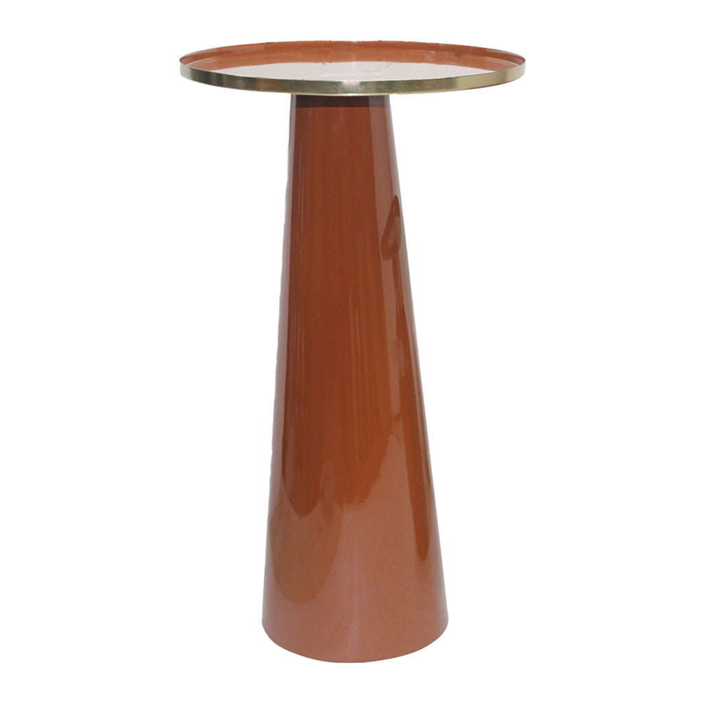 Bout de canapé sellette en métal contour doré