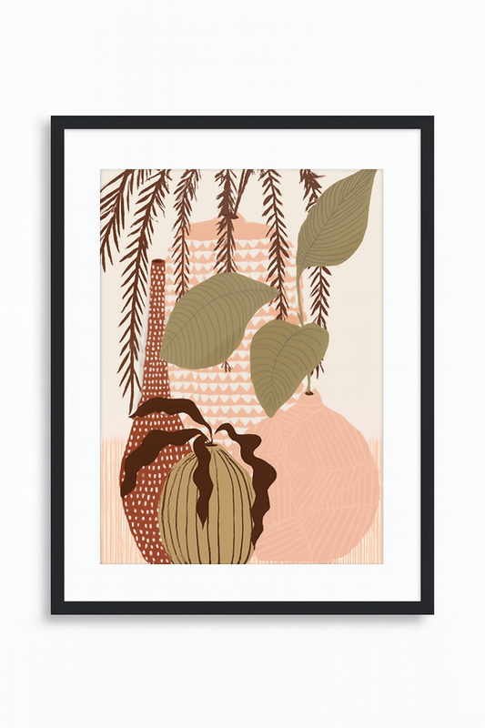 Affiche encadrée – Botanique abstraite (42,5 x 53 cm)