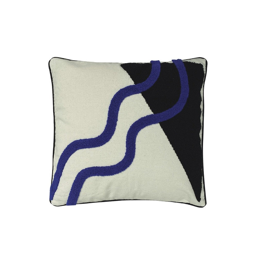 Coussin vagues bleu 40X40cm