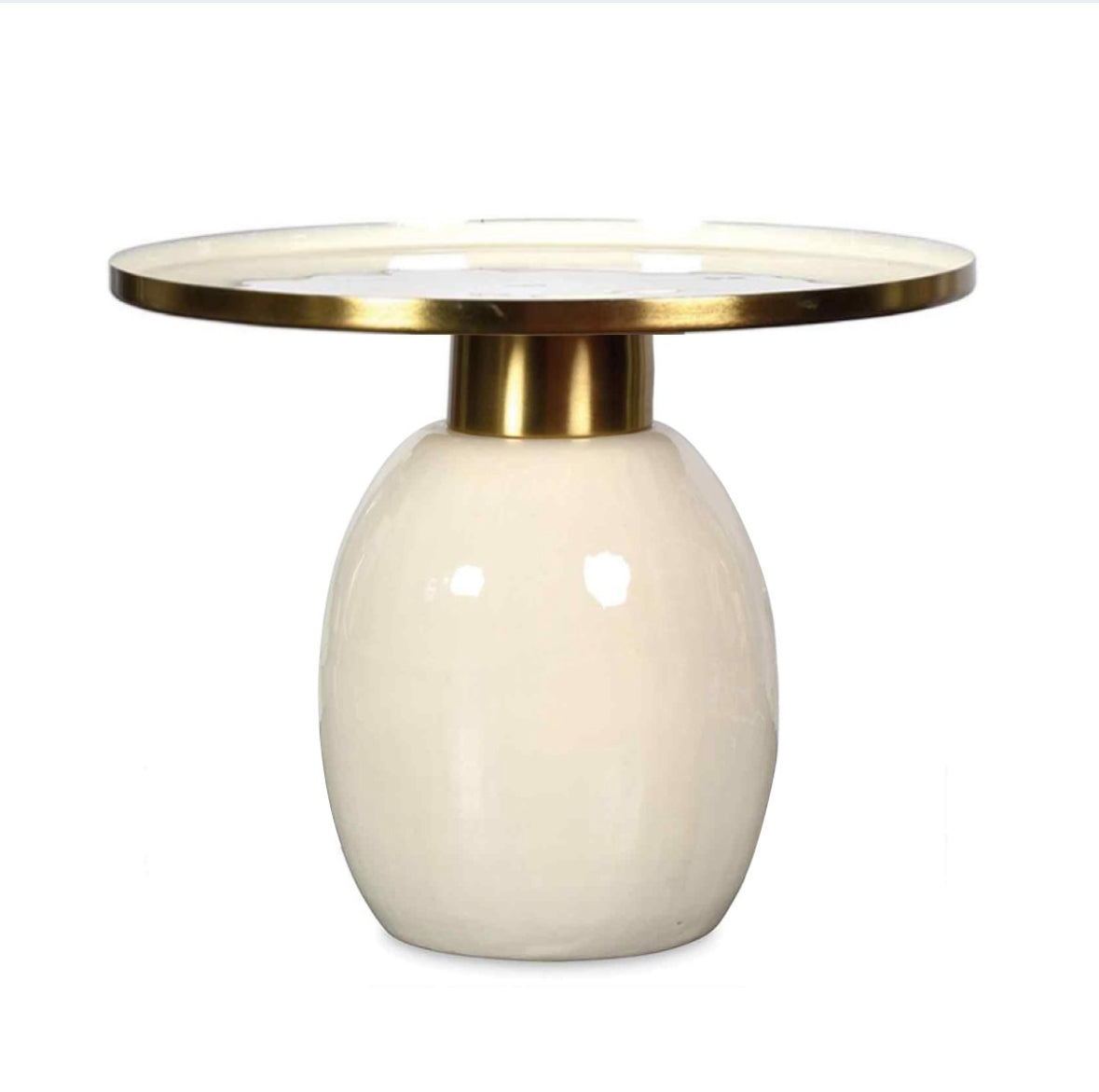 Table basse en métal contour doré D61 H41.50cm