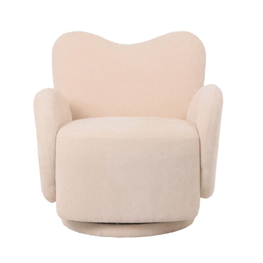 Fauteuil pivotant velours tissé L78 P76 H80cm