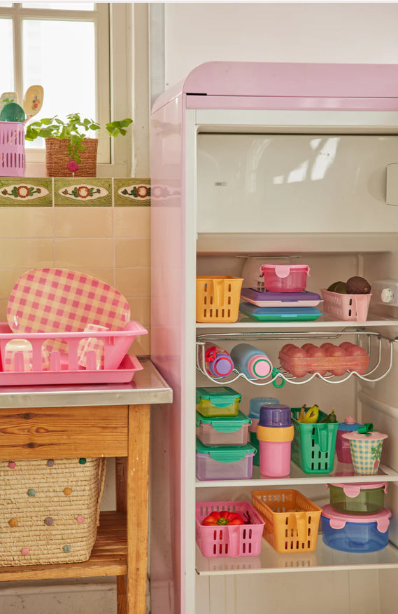 Rangement bac alimentaire rose clair
