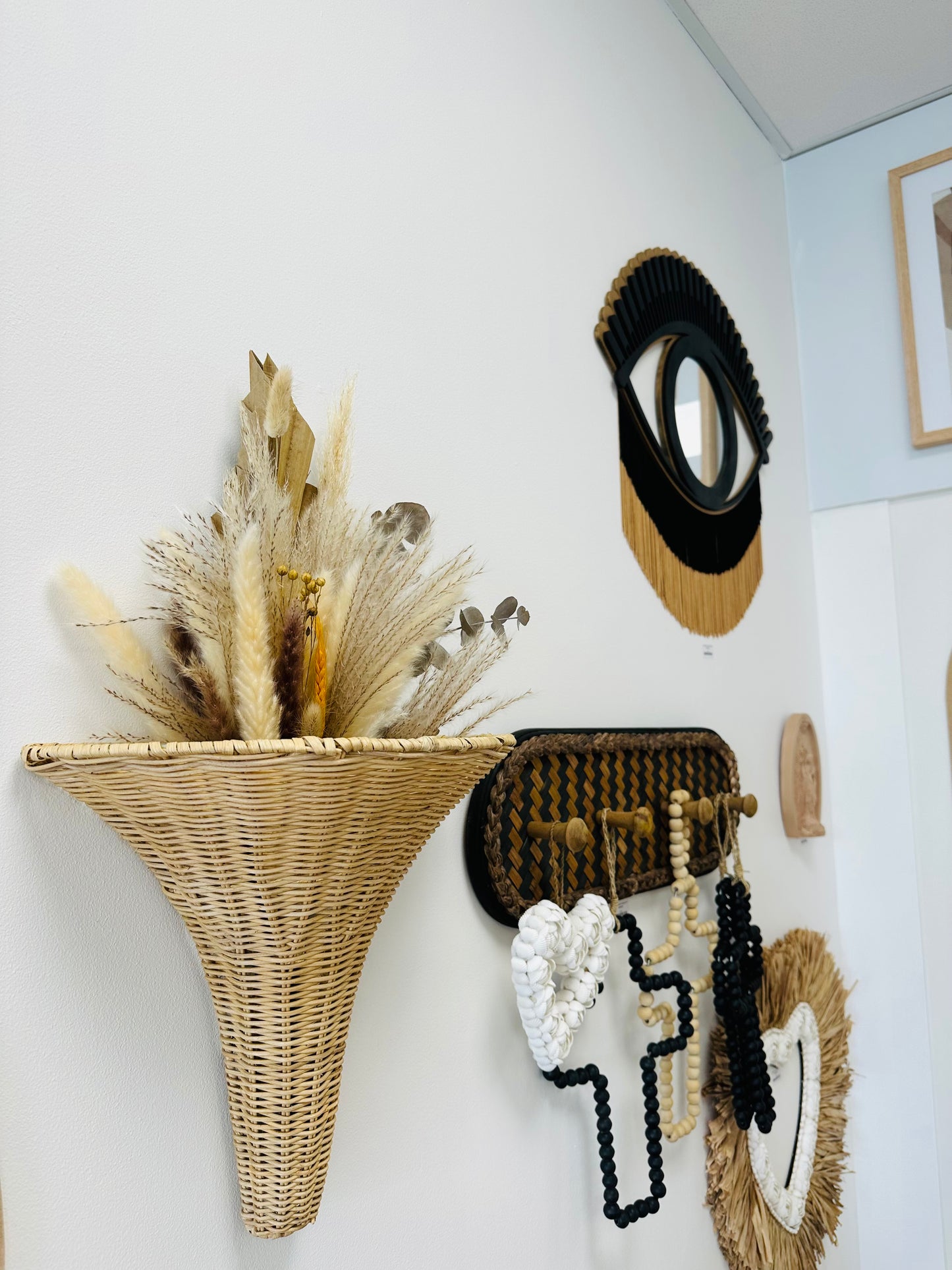 Lampe murale applique en rotin