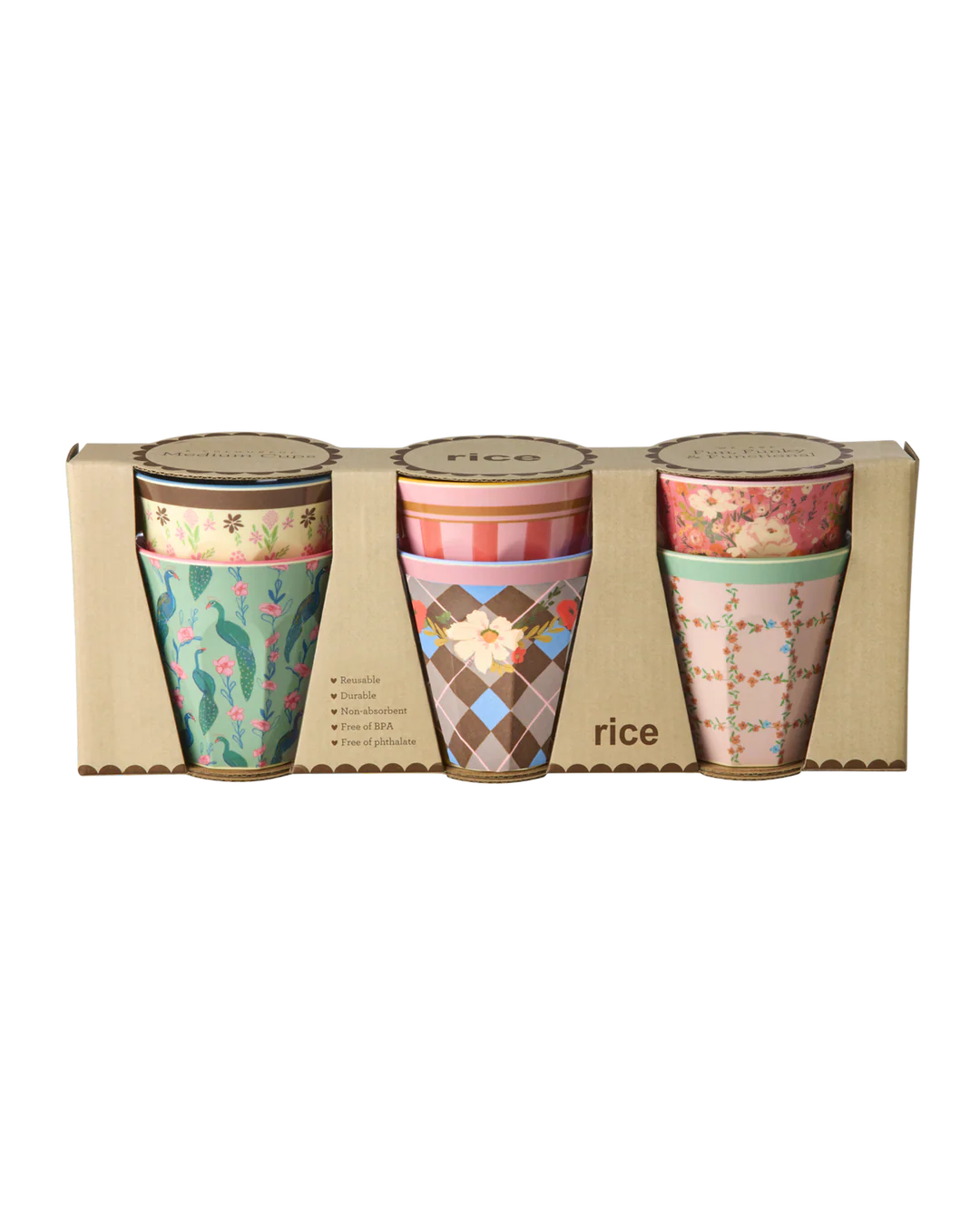 Set de 6 petits gobelets imprimés