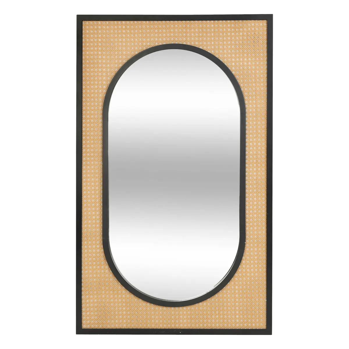 Miroir cannage naturel et noir L65XH107CM