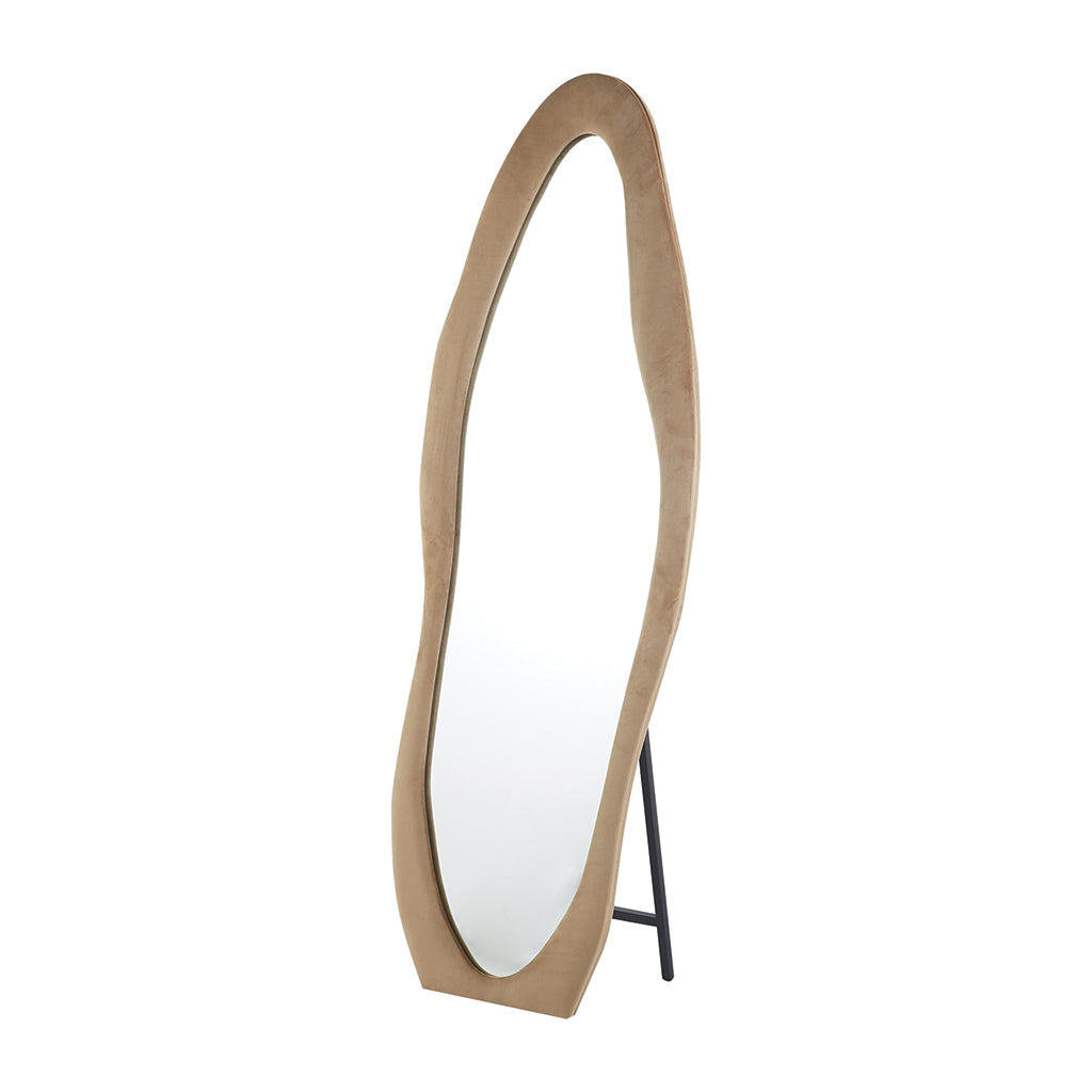 Miroir organique velours beige