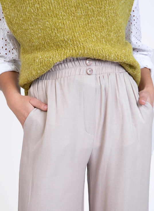 Pantalon fluide beige