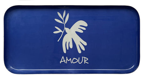 Plateau rectangulaire en métal home maison amour