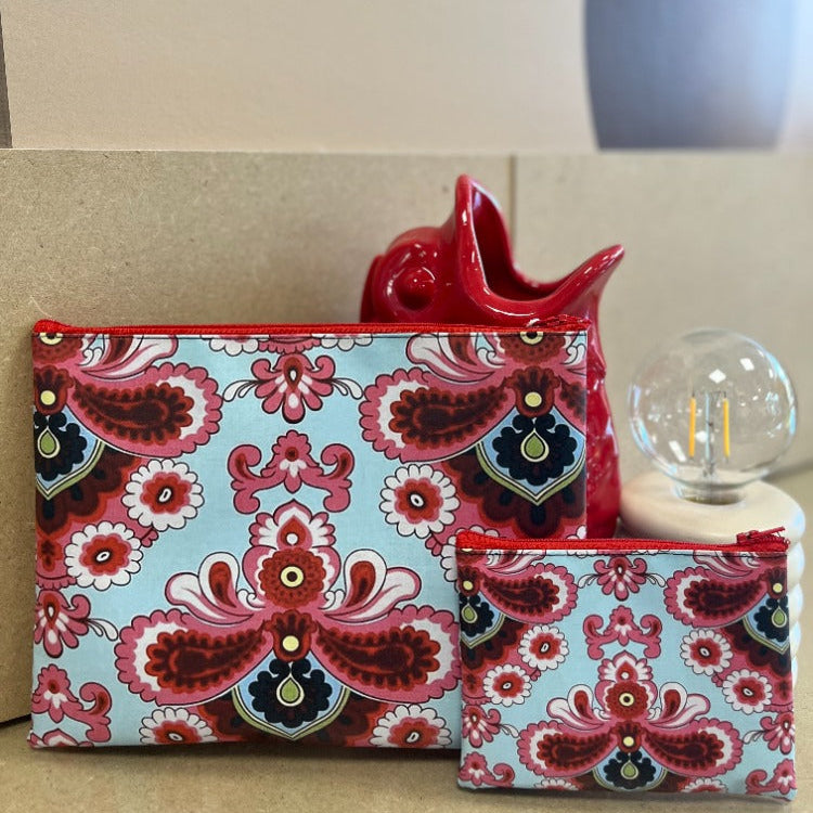 Pochette similicuir cœur ex-voto rouge
