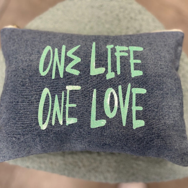 Pochette en jean one love one life