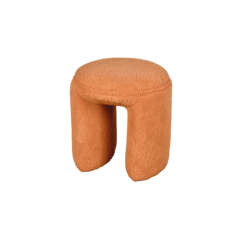 Pouf rond forme d'arche terracotta