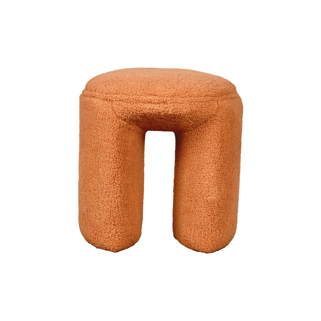 Pouf rond forme d'arche terracotta