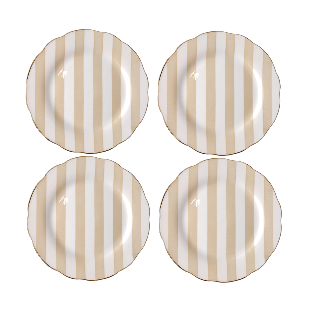 Set de 4 assiettes plates à rayures