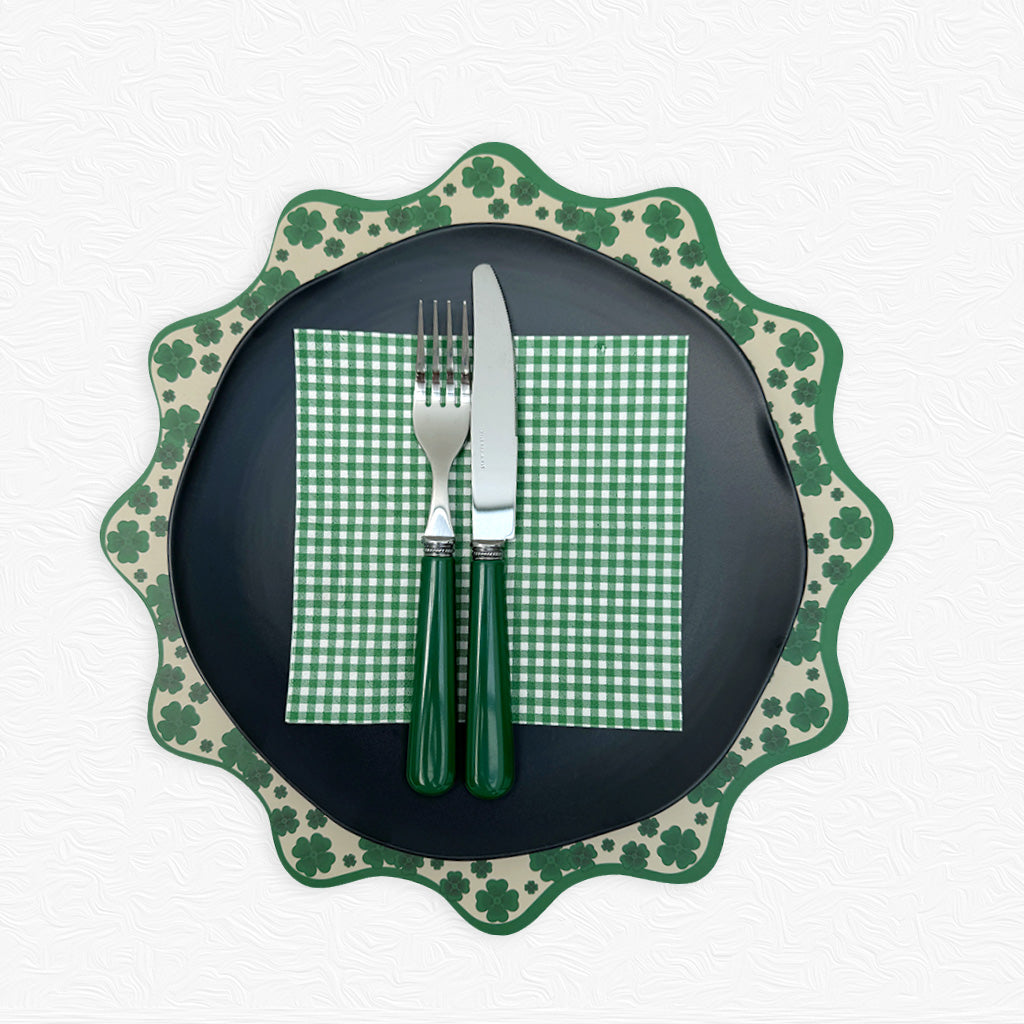 Serviette en papier vichy vert x20