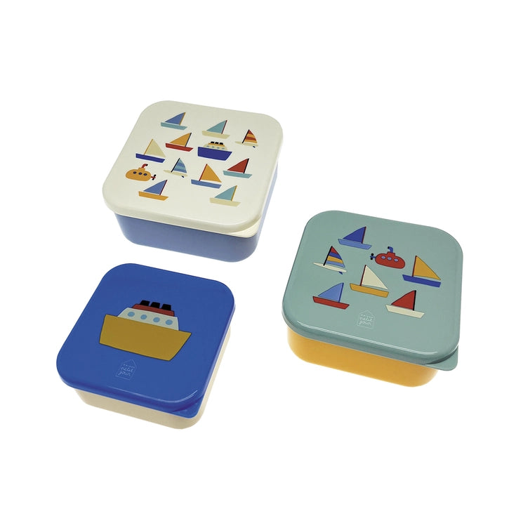 Set de 3 boîtes à goûter bateaux