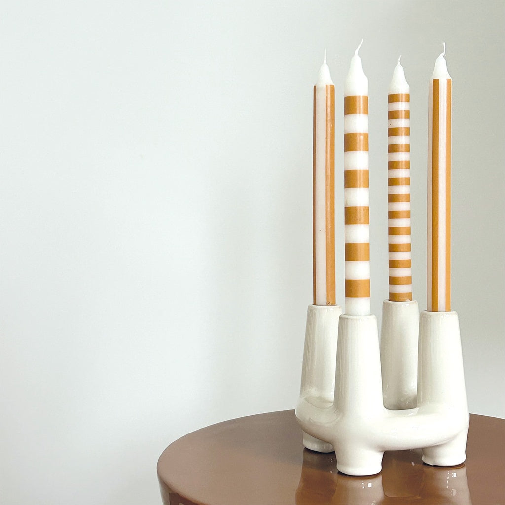 Set de 4 bougies à rayures Paul