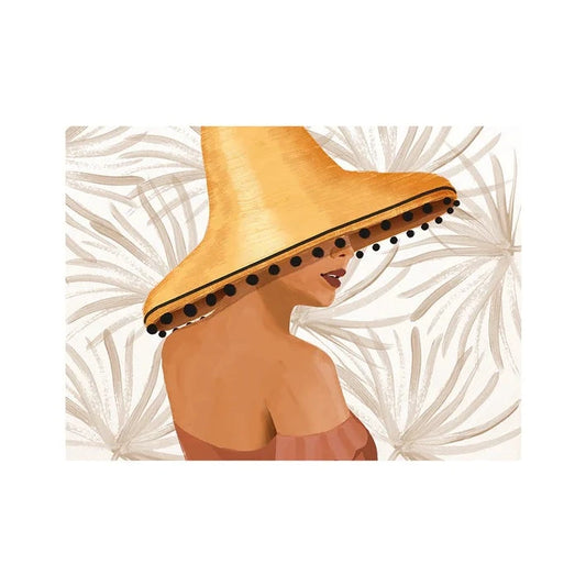 Set de table femme à chapeau mexicain