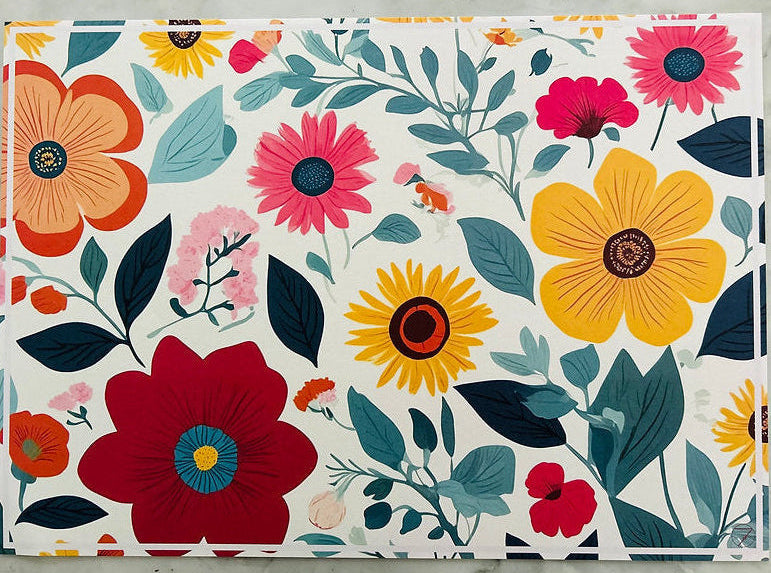 Pochette set de table fleurs