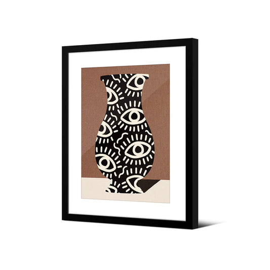 Affiche encadrée à motif poterie avec yeux 40x50 cm