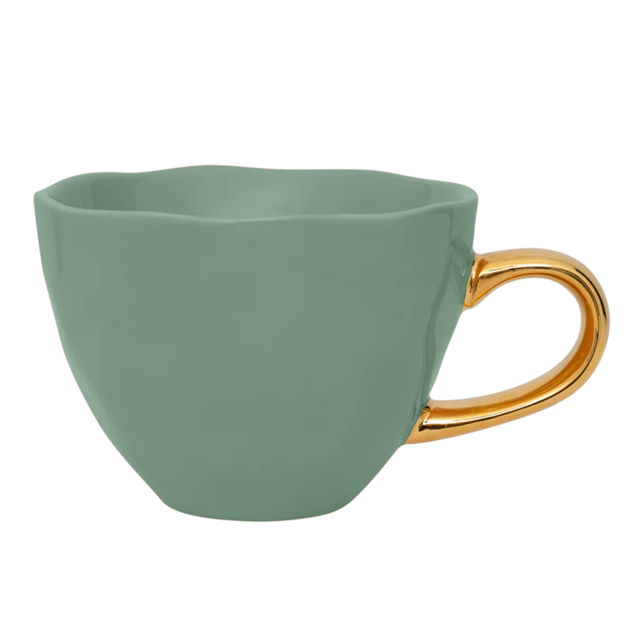 Tasse à thé anse dorée