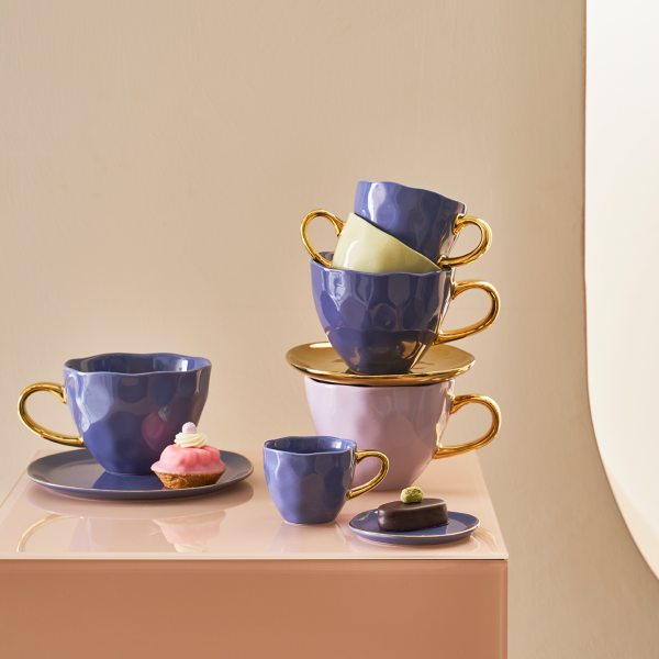 Tasse à thé anse dorée