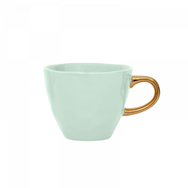 Tasse à café uni anse doré
