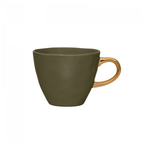 Tasse à café uni anse doré