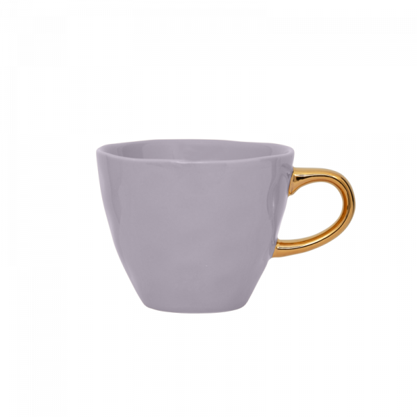 Tasse à café uni anse doré