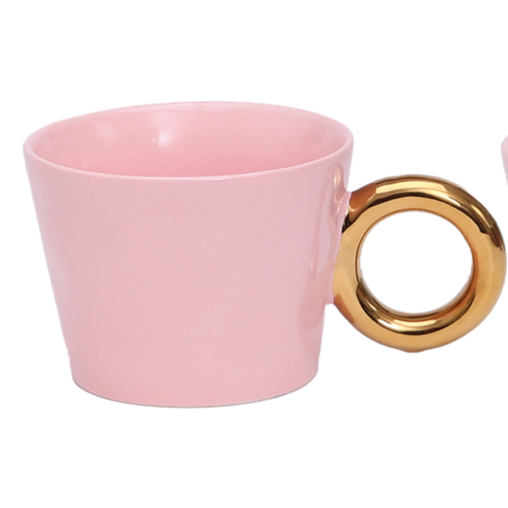 Tasse à café/thé anse dorée ronde