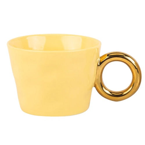 Tasse à café/thé anse dorée ronde