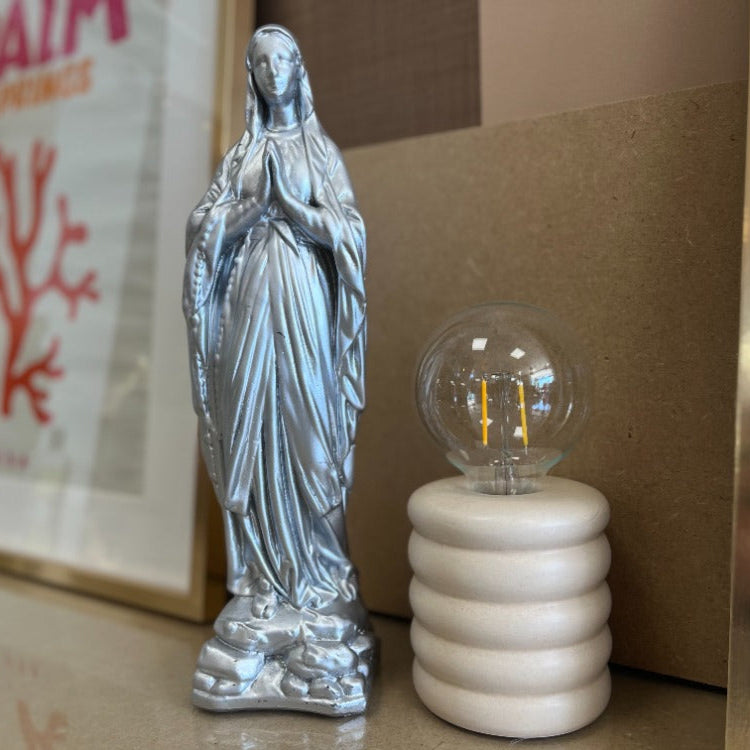 Vierge en cire argent