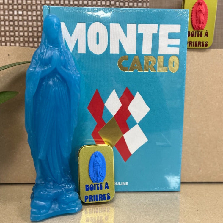 Vierge en cire bleu