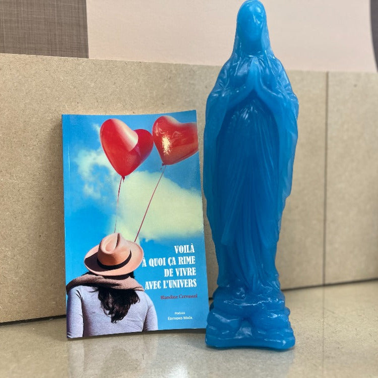 Vierge en cire bleu