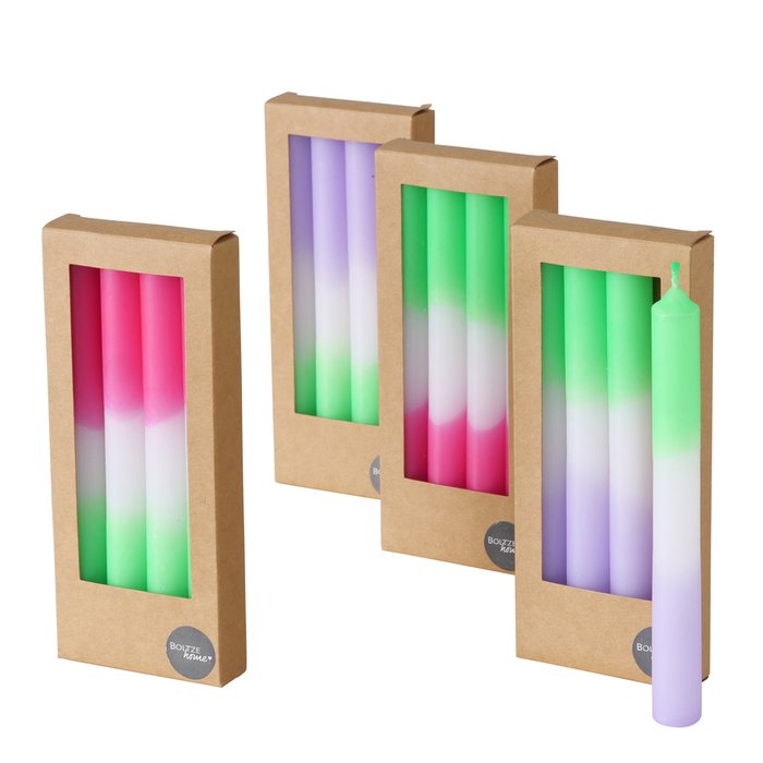 Set de 4 bougies multicolores