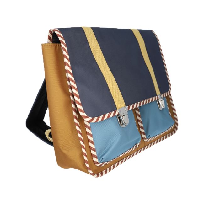 Sac cartable garçon bleu et jaune