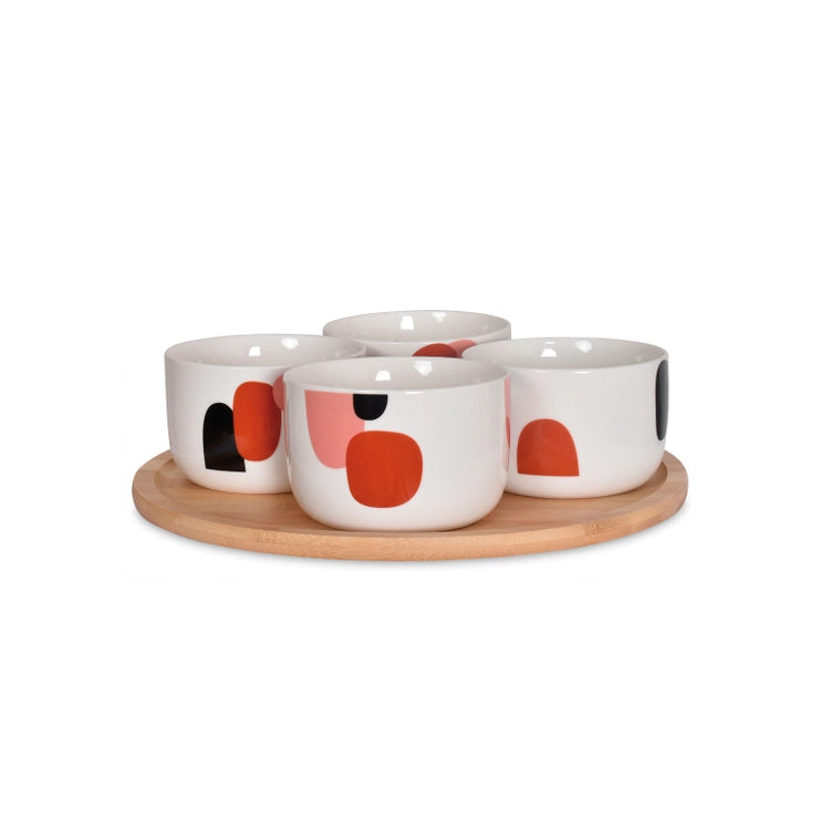 Coffret de 4 coupelles et un plateau
