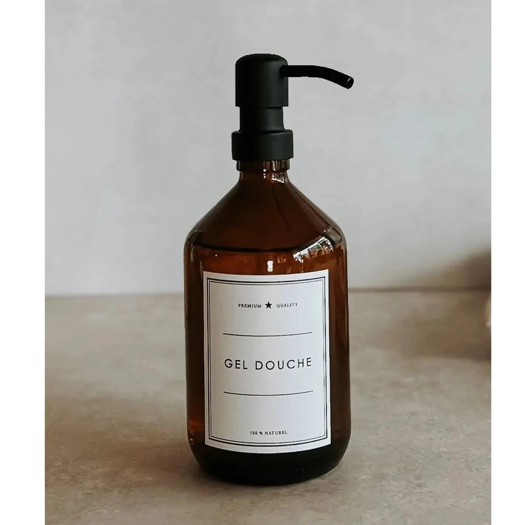 Flacon Apothicaire ambre gel douche 500 ml
