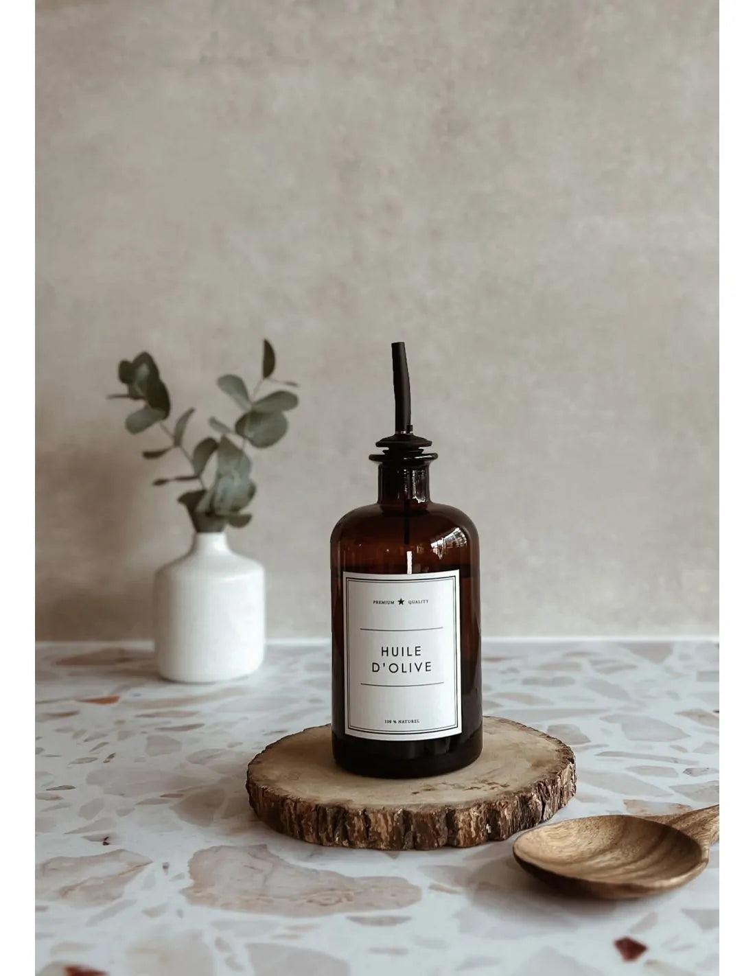 Flacon Apothicaire ambre huile d'olive 500 ml