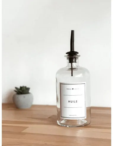 Flacon Apothicaire transparent huile 500 ml