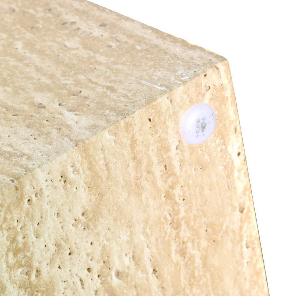 Bout de canapé effet travertin pm L45 P45 H45cm