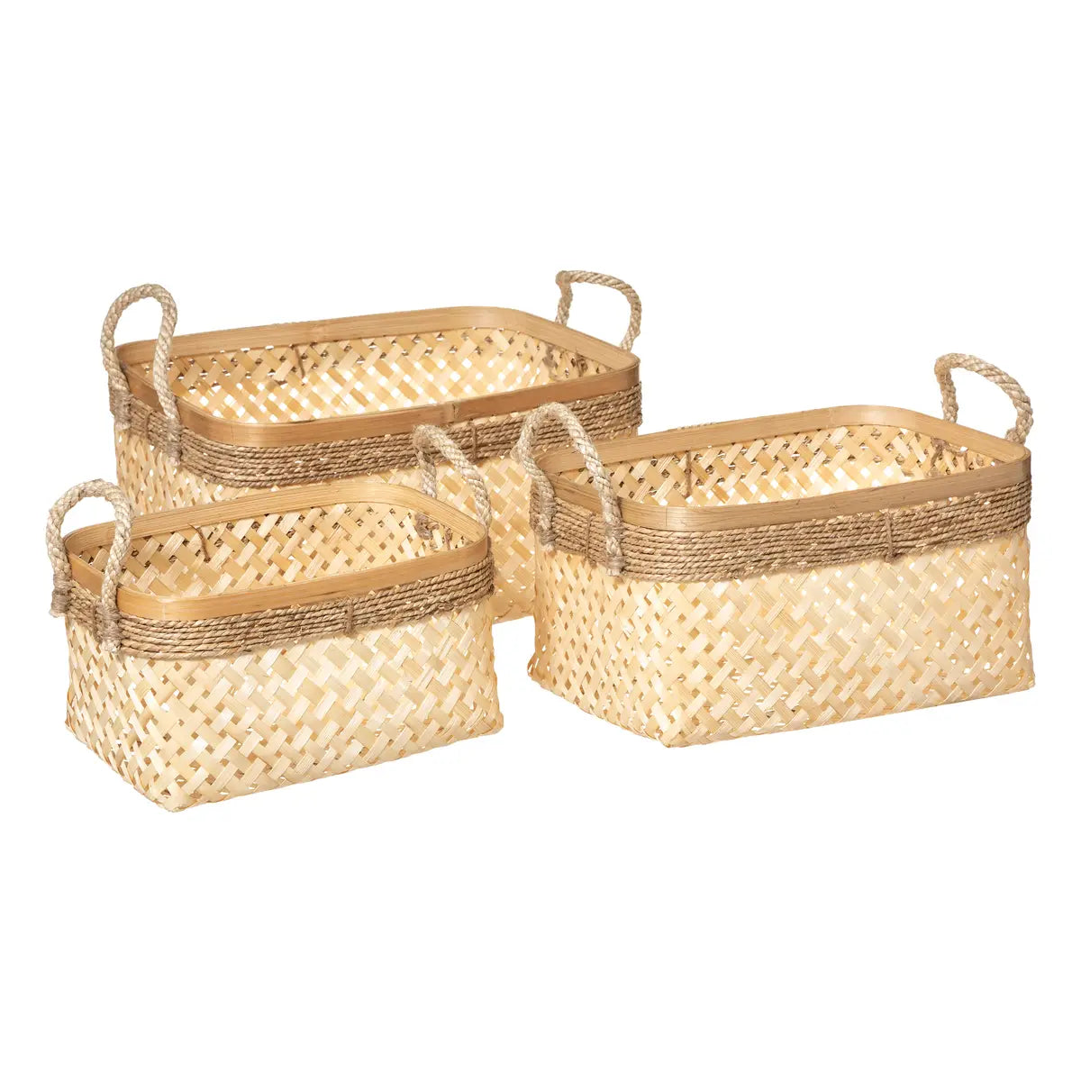 Panier rectangle en bambou L29/35/39cm