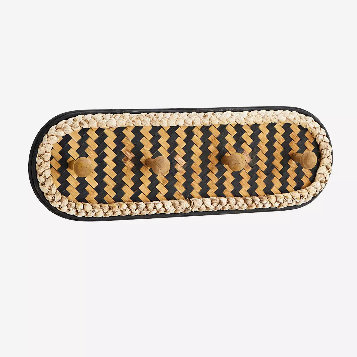 Patère naturel et black 60x19,5 cm
