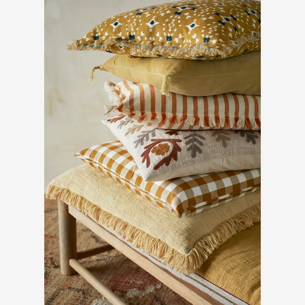 Coussin tissé rayé 50x50cm
